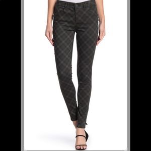 Plaid AB Tech Stretch Twill Skinny Pants Zippers